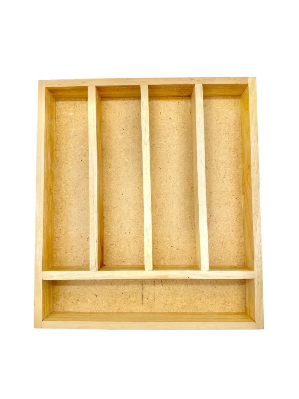 Set Of 2 Wooden Cutlery Trays With Dividers For Organizing Flatware Utensils